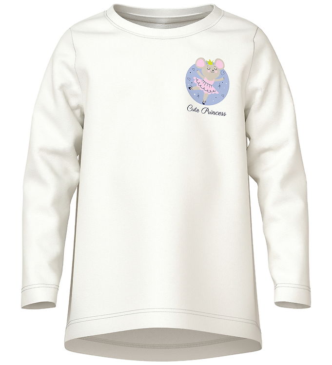 Name It Bluse - NmfViolet - Cloud Dancer/Cute Princess