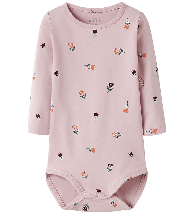 Name It NbfVandora Langærmet Body - Burnished Lilac/Flowers