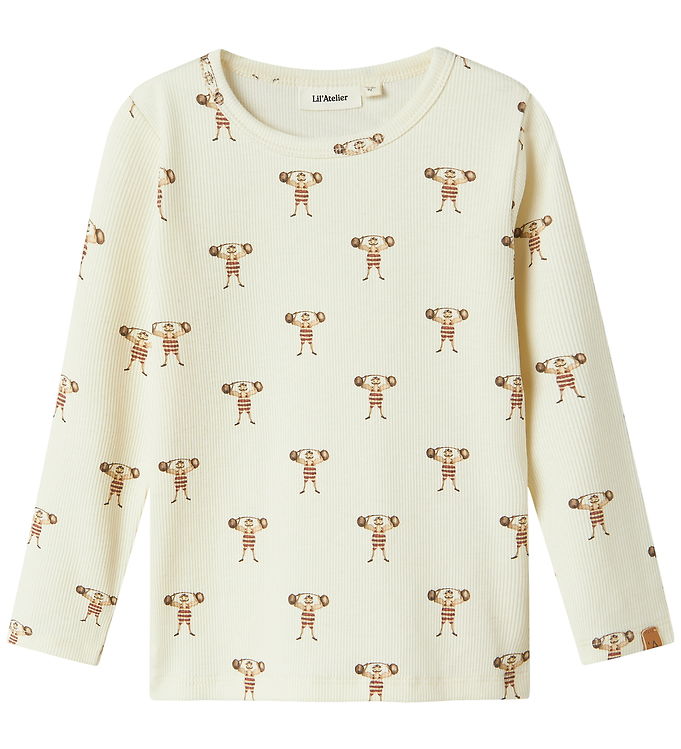 Lil' Atelier Bluse - Rib - NmmLavo - Turtledove/Strong Man