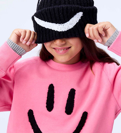 Molo Hue - Strik/Rib - Kim - Sort m. Smiley
