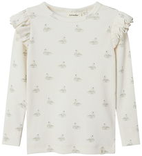 Lil' Atelier Bluse - Noos - Rib - NmfGavo - Pastel Parchment/Swa Lil' Atelier Bluse - Noos - Rib - NmfGavo - Pastel Parchment/Swa