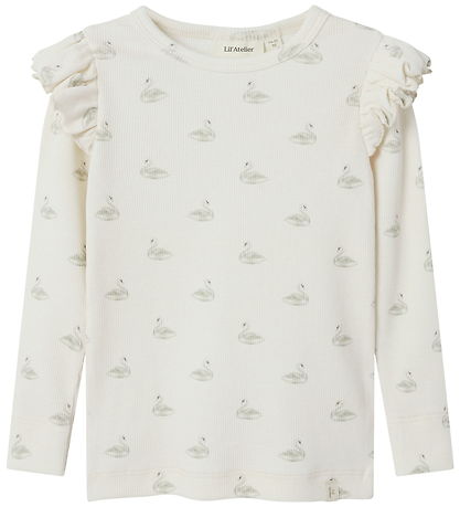 Lil' Atelier Bluse - Noos - Rib - NmfGavo - Pastel Parchment/Swa