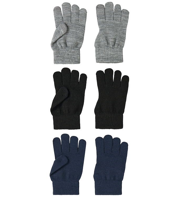 Name It Handsker - NkmMagic - Strik - 6-pak - Black/GREY SPELLBO