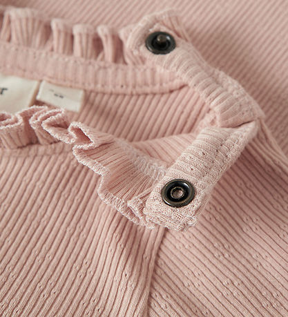 Lil Atelier Body l/æ - Rib - NbfNora - Cameo Rose m. Hulmønster