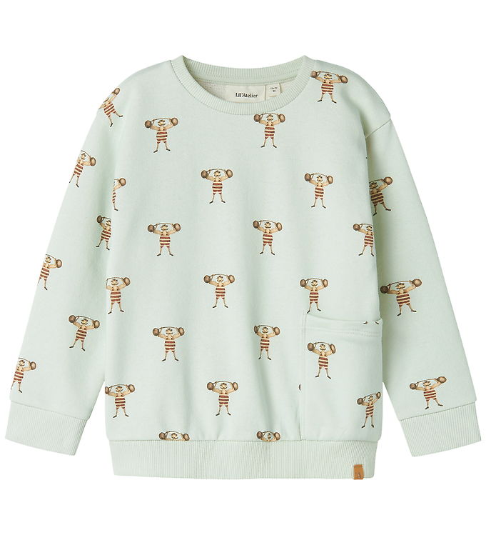 Lil' Atelier Sweatshirt Murmur Med Vægtløfterprint - Str. 2y 92cm