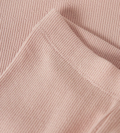 Lil Atelier Leggings - Rib - NmfNora - Cameo Rose m Hulmønster