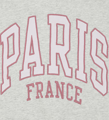 Abercrombie & Fitch Sweatshirt - Lysegråmeleret m. Rosa