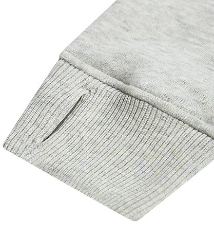 Abercrombie & Fitch Hættetrøje - Lysegråmeleret m. Print