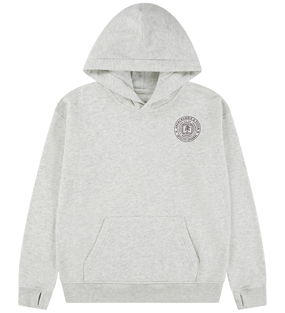 Abercrombie & Fitch Sweat à Capuche - Marron Clair Chiné av. Imp - Abercrombie & Fitch - 9-10 ans (134-140) - Sweat à Capuche
