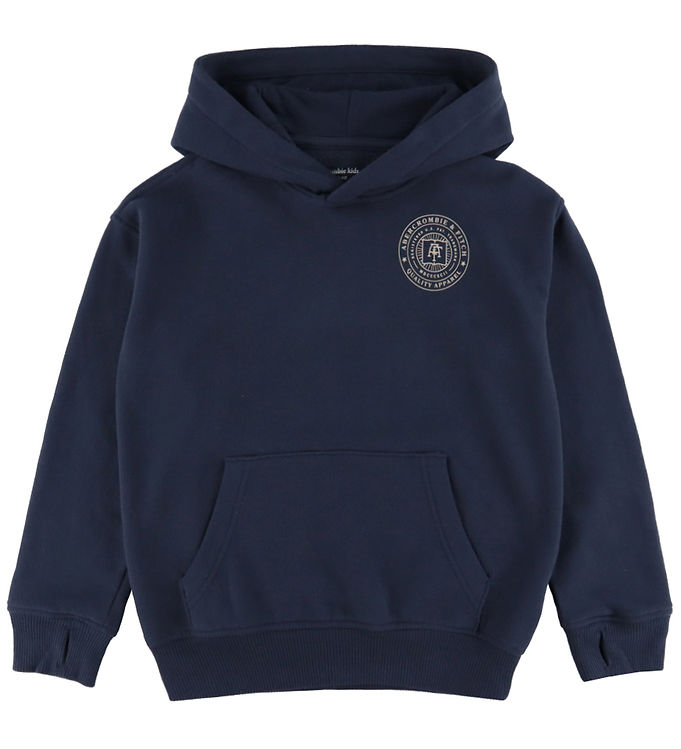 Abercrombie & Fitch Hættetrøje - Navy Blazer m. Print