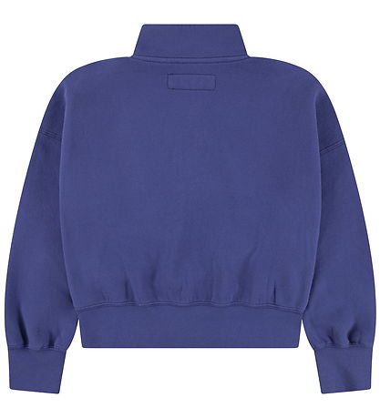 Abercrombie & Fitch Sweatshirt m. Lynlås - Skipper Blue