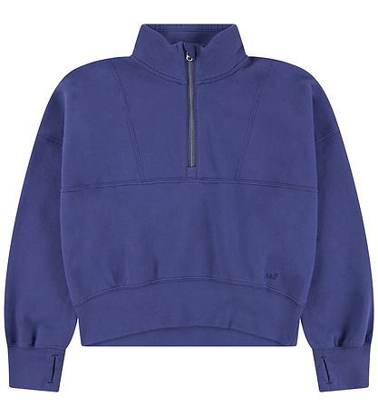 Abercrombie & Fitch Sweatshirt m. Lynlås - Skipper Blue