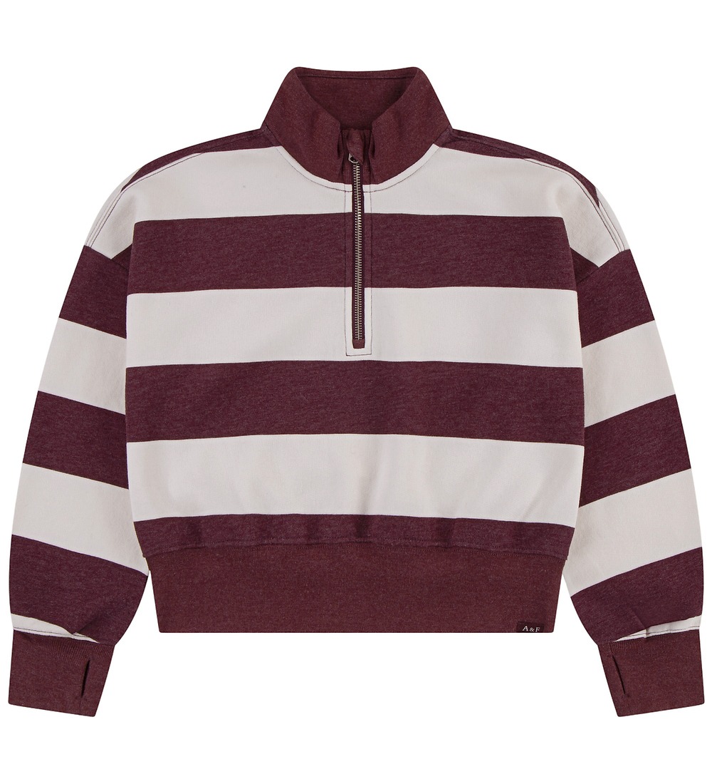 Abercrombie & Fitch Sweatshirt m. Reißverschluss - Fig/Off White - Abercrombie & Fitch - 13-14 Jahre (158-164) - Sweatshirts