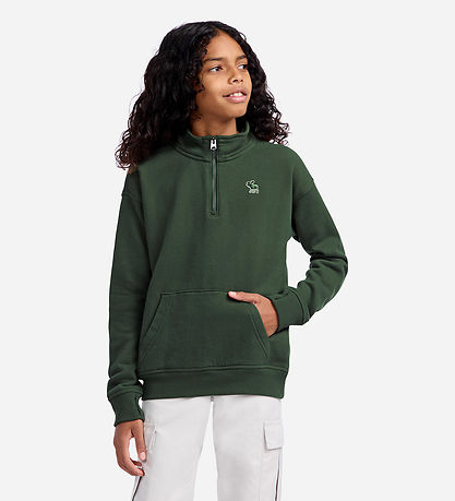 Abercrombie & Fitch Sweatshirt m. Lynlås - Thyme