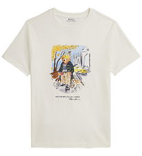 Polo Ralph Lauren T-shirt - Off White m. Bamse Polo Ralph Lauren T-shirt - Off White m. Bamse