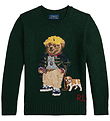 Polo Ralph Lauren Bluse - Strik - Moss Agate m. Bamse Polo Ralph Lauren Bluse - Strik - Moss Agate m. Bamse