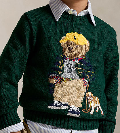 Polo Ralph Lauren Bluse - Strik - Moss Agate m. Bamse