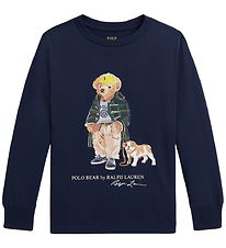 Polo Ralph Lauren Bluse - Navy m. Bamse Polo Ralph Lauren Bluse - Navy m. Bamse