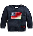 Polo Ralph Lauren Bluse - Strik - Flag - Hunter Navy Polo Ralph Lauren Bluse - Strik - Flag - Hunter Navy