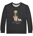 Polo Ralph Lauren Sweatshirt - Gråmeleret m. Bamse Polo Ralph Lauren Sweatshirt - Gråmeleret m. Bamse