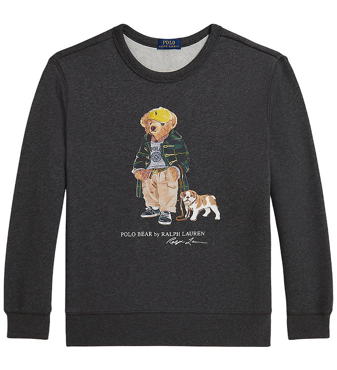 Polo Ralph Lauren Sweatshirt - Gråmeleret m. Bamse