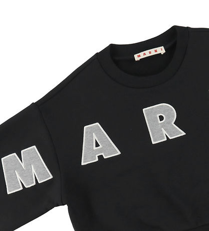 Marni Sweatshirt - Cropped - Sort/Cool Grey Melange