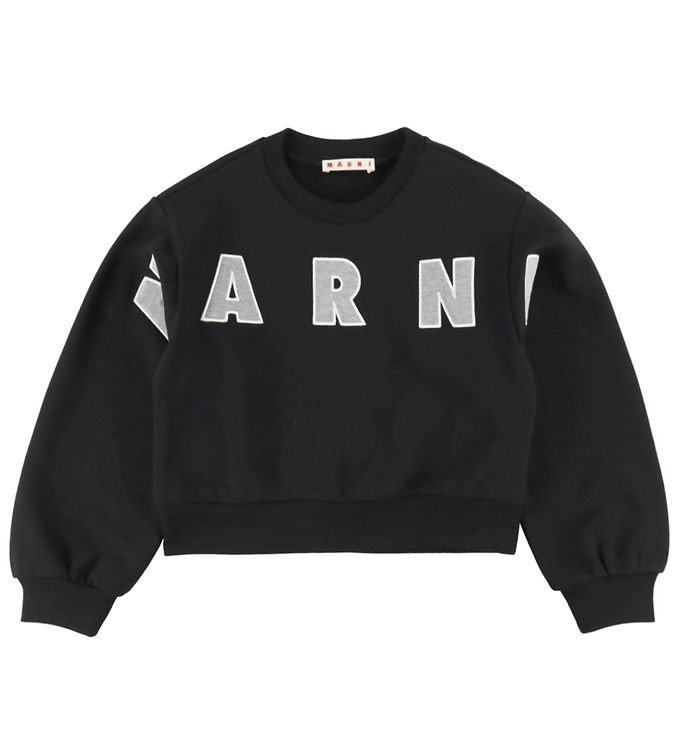 Marni Sweatshirt - Cropped - Sort/Cool Grey Melange
