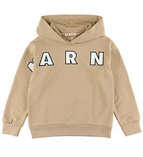 Marni Hættetrøje - Cardboard Beige m. Logo Marni Hættetrøje - Cardboard Beige m. Logo