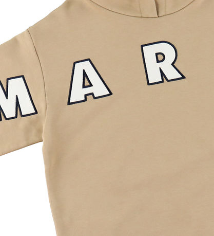 Marni Hættetrøje - Cardboard Beige m. Logo