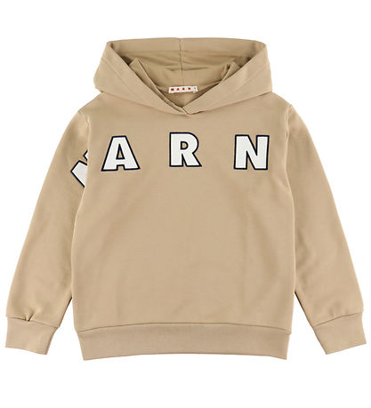 Marni Hættetrøje - Cardboard Beige m. Logo