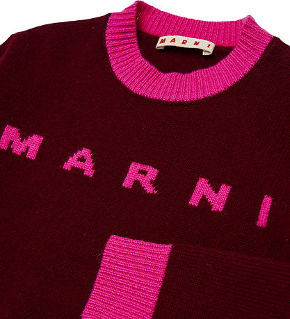 Marni Bluse - Cropped - Uld - Berry Jam