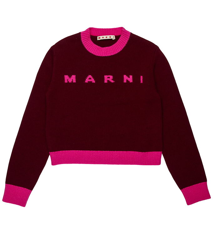 Marni Bluse - Cropped - Uld - Berry Jam
