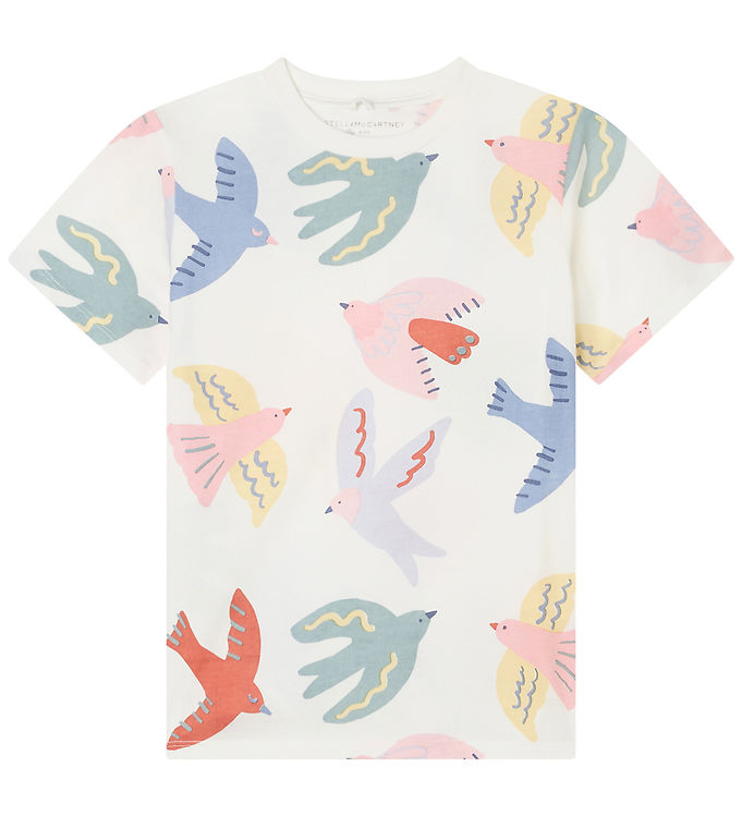 Stella McCartney Kids T-shirt - Hvid m. Fugle