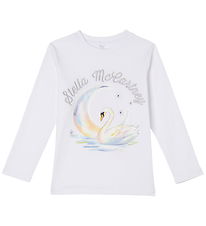 Stella McCartney Kids Bluse - Hvid m. Svane Stella McCartney Kids Bluse - Hvid m. Svane