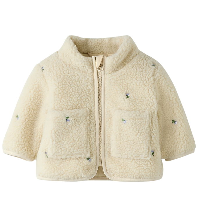 Name It Fleecejakke - Teddy - NbfMagot - Fog/Flower