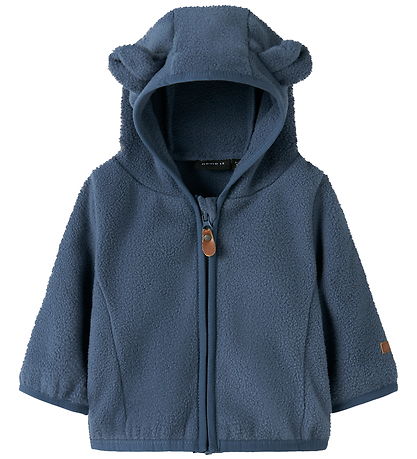 Name It Fleecejakke - NbnMeeko - Vintage Indigo m. Ører