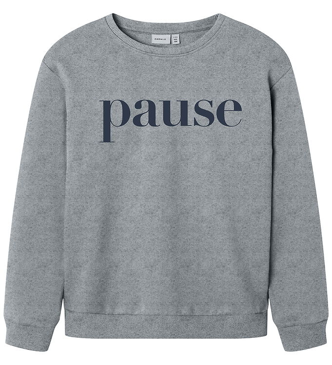 Name It Sweatshirt - NkmNello - Gråmeleret m. Print