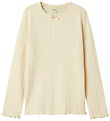 Name It Bluse - Rib - NkfNolea - Parchment m. Hulmønster