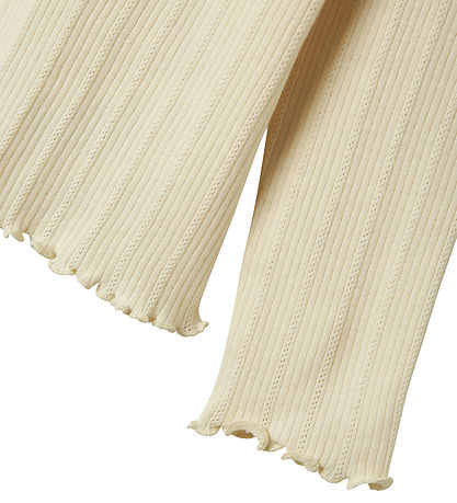 Name It Bluse - Rib - NkfNolea - Parchment m. Hulmønster