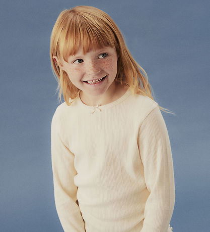 Name It Bluse - Rib - NkfNolea - Parchment m. Hulmønster