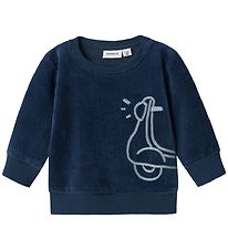 Name It Sweatshirt - Fløjl - NbmNando - Insignia Blue m. Print Name It Sweatshirt - Fløjl - NbmNando - Insignia Blue m. Print