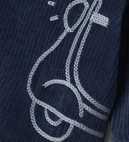Name It Sweatshirt - Fløjl - NbmNando - Insignia Blue m. Print