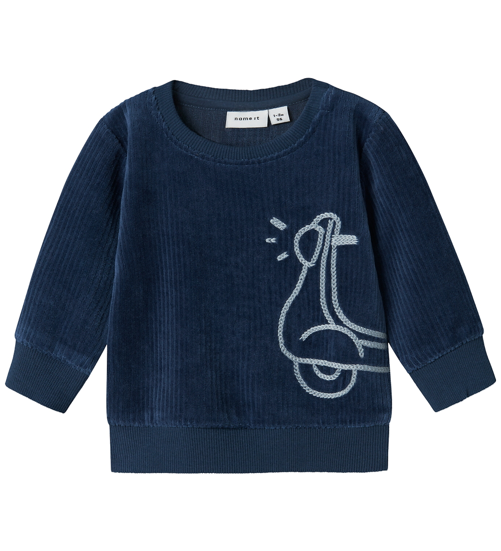Name It Sweatshirt - Cord - NbmNando - Insignia Blue m. Print - Name It - 62 - Sweatshirts
