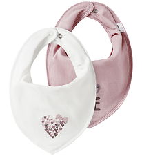 Name It Savlesmække - 2-pak - NbfYvette - Hvid/Rosa m. Print Name It Savlesmække - 2-pak - NbfYvette - Hvid/Rosa m. Print