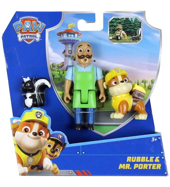 Paw Patrol Legetøjsfigurer - Rubble & Mr. Porter