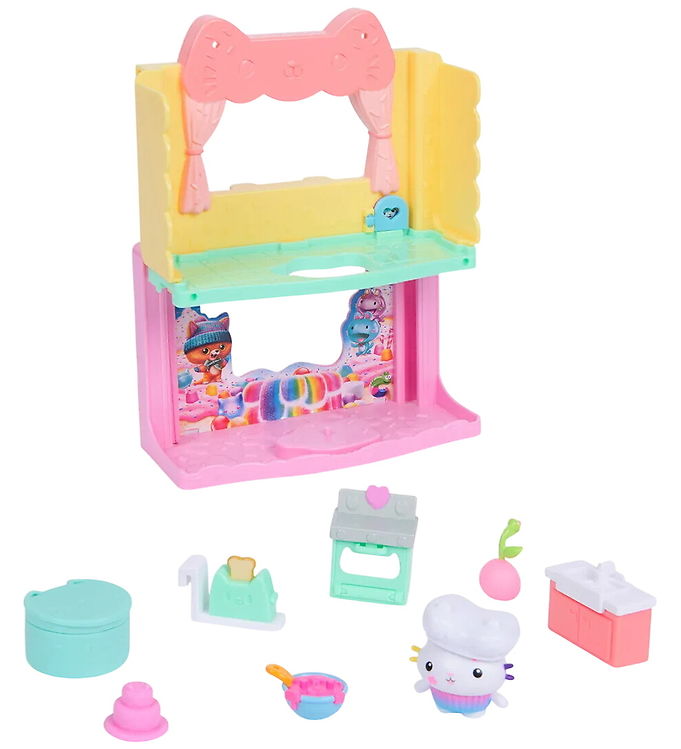 Gabby's Dollhouse Sæt - 10 Dele - Cakey's Sprinkle Kitchen
