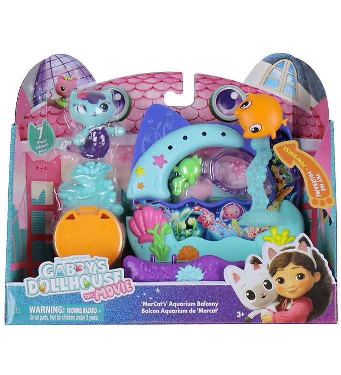 Gabby's Dollhouse Legesæt - 7 Dele - Balcony Set - MerCat's Aqua