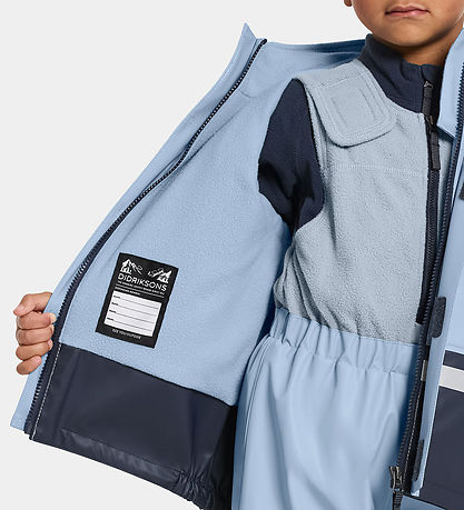 Didriksons Regntøj m. Fleece - Boardman - PU - Cloud Blue