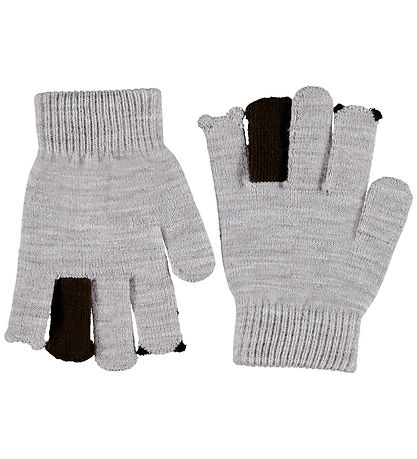 Molo Handsker - Strik - Kaapo - Grey Melange m. Dyr