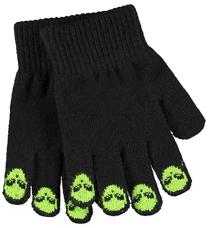 Molo Handsker - Strik - Kaapo - Sort m. Aliens